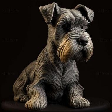 3D model Zwergschnauzer dog (STL)